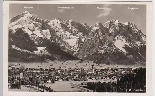 (98187) Foto AK Garmisch, Gesamtansicht, vor 1945