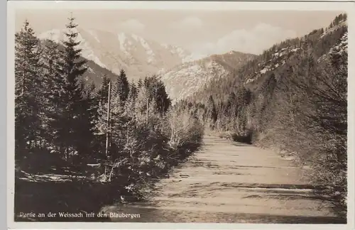 (98174) Foto AK Weissach, Partie mit den Blaubergen, 1934