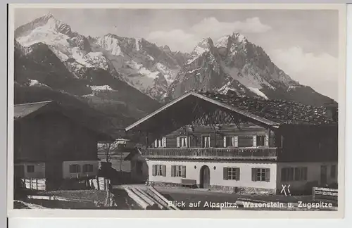 (98149) Foto AK Alpspitze, Zugspitze u. Waxenstein, 1961