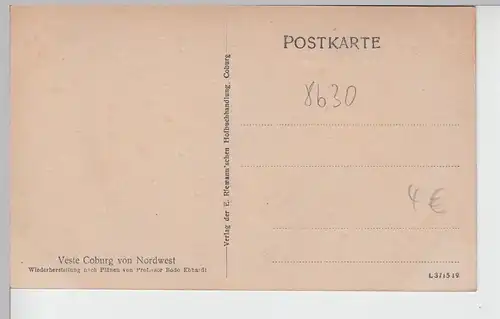 (98140) Künstler AK Veste Coburg, Wiederherstellung, vor 1945