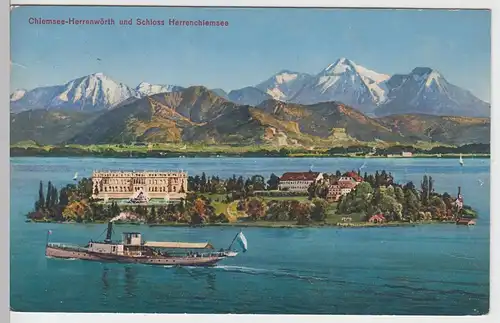 (97532) AK Chiemsee, Herrenwörth, Schloss Herrenchiemsee 1933-45