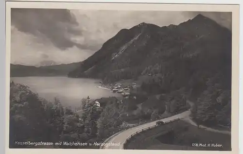 (97523) Foto AK Walchensee, Kesselbergstraße, Herzogstand, vor 1945