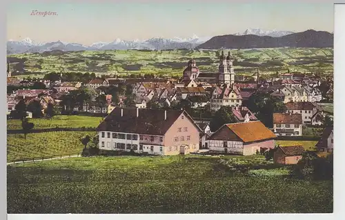 (97507) AK Kempten, Allgäu, Panorama mit Basilika, vor 1945