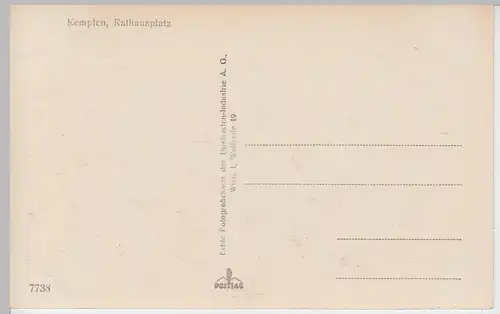 (97504) Foto AK Kempten, Allgäu, Rathausplatz, vor 1945