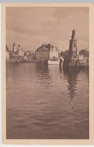 (96037) AK Lindau, Bodensee, Hafen, Münster, St. Stephan, vor 1945