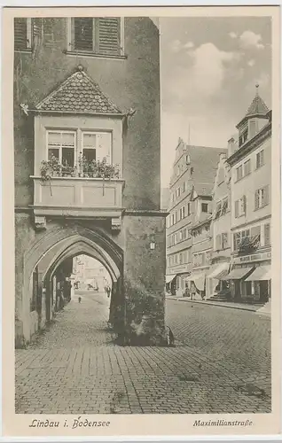 (96036) AK Lindau, Bodensee, Maximilianstraße, vor 1945
