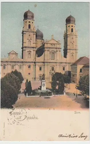 (95994) AK Gruss aus Passau, Dom, 1905