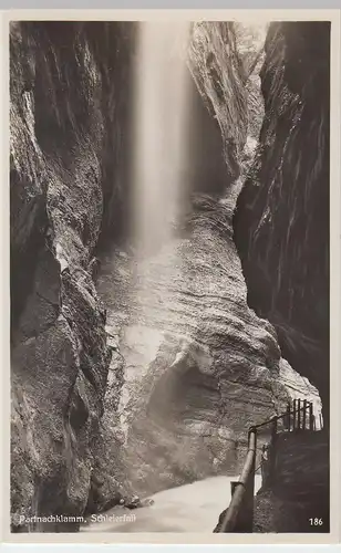 (95952) Foto AK Partnachklamm, Schleierfall, vor 1945