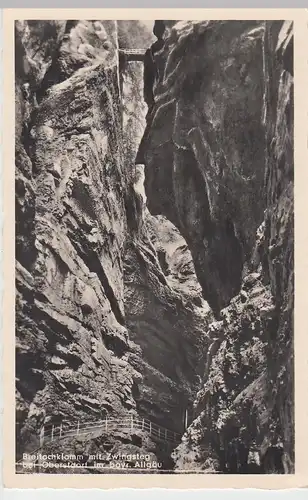 (95948) Foto AK Breitachklamm mit Zwingsteg, vor 1945