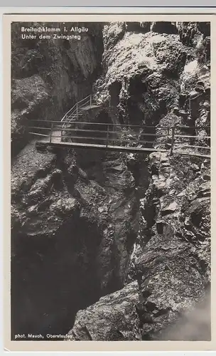 (95945) Foto AK Breitachklamm, Unter dem Zwingsteg, 1937