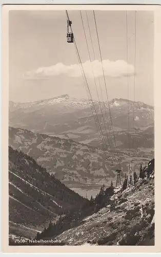 (95913) Foto AK Nebelhornbahn bei Oberstdorf über dem großen Grund, vor 1945