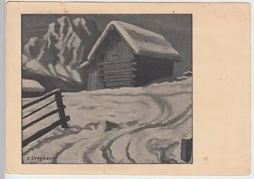 (95747) Künstler AK E. Stegmann: Partie am Wetterstein, 1935