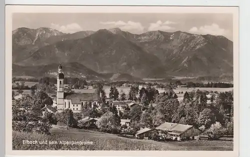 (95719) Foto AK Elbach, Ansicht mit Alpenpanorama, vor 1945