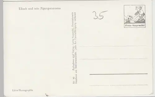 (95719) Foto AK Elbach, Ansicht mit Alpenpanorama, vor 1945