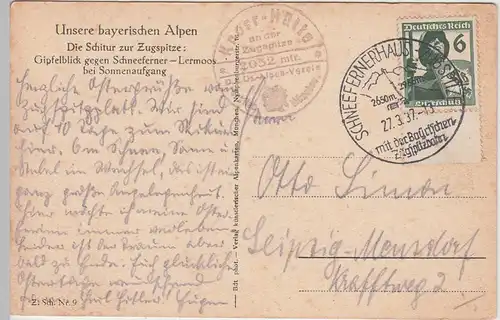 (95706) AK Zugspitze, Am Zugspitzgrat, 1937