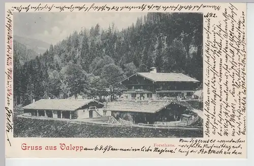 (95456) AK Gruss aus Valepp, Forsthaus, 1898