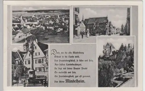 (95455) AK Mindelheim, Mehrbildkarte 1953