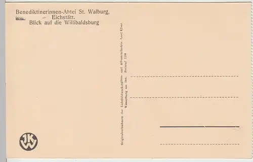 (95370) AK Eichstätt, Abtei St. Walburg, aus Kartenheft vor 1945