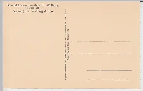 (95369) AK Eichstätt, Abtei St. Walburg, aus Kartenheft vor 1945