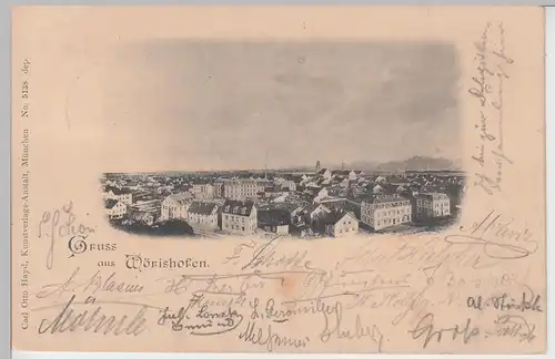 (95059) AK Gruß aus Wörishofen, Panorama 1897