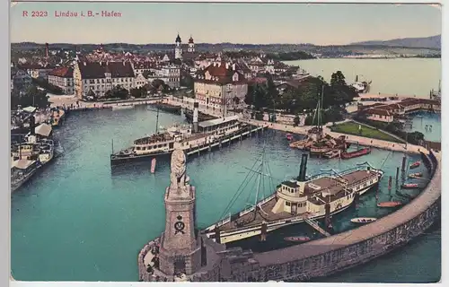 (95036) AK Lindau, Bodensee, Hafen, Dampfer 1921