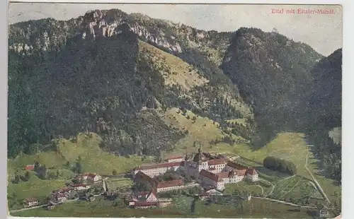 (94950) AK Ettal, Dorf mit Kloster, Ettaler Mandl 1917