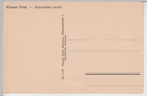 (94945) AK Kloster Ettal, Seitenaltäre rechts, aus Kartenheft, vor 1945