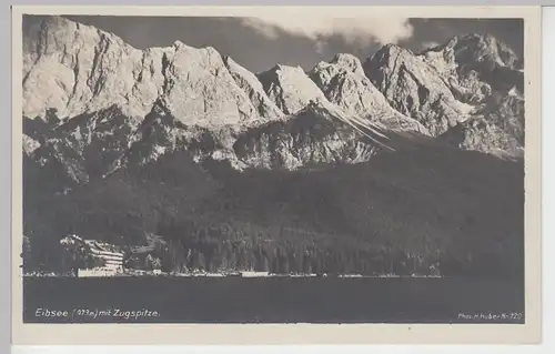 (94930) Foto AK Grainau, Eibsee, Zugspitze, vor 1945