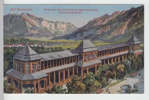 (94793) AK Bad Reichenhall, Kurgarten mit Gradierhaus, Bahnpost 1936