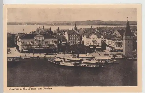 (92752) AK Lindau im Bodensee, Partie am Hafen vor 1945