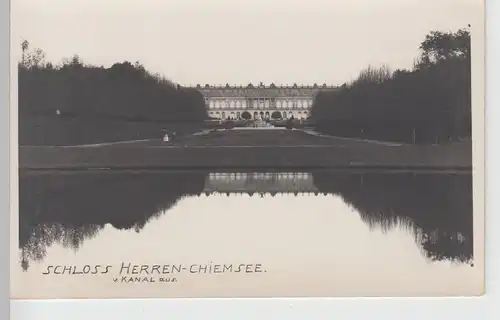 (92571) Foto AK Schloss Herrenchiemsee, vom Kanal aus, vor 1945