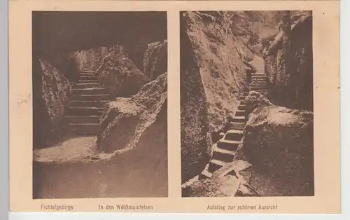 (92496) AK Weißmainfelsen i. Fichtelgebirge, Aufstieg, vor 1945