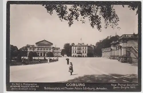 (91707) Foto AK Coburg, Theater, Palais Edinburgh, Arkaden, um 1900