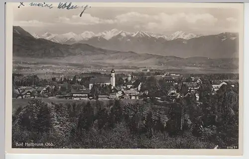 (91501) Foto AK Bad Heilbrunn, Panorama, Sonderstempel 1938