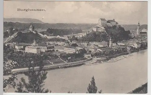 (90176) AK Burghausen, Panorama, Feldpost 1916