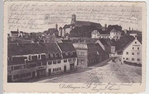(90170) AK Dillingen an d.Donau, Stadtansicht mit Schloss, Feldpost 1914