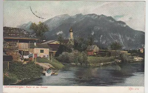 (89810) AK Oberammergau, Motiv an der Ammer 1926