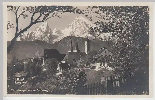 (89802) Foto AK Berchtesgaden mit Watzmann im Frühling, 1929