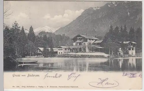 (89794) AK Gruss vom Badersee, 1902