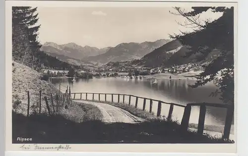 (89786) Foto AK Alpsee mit Bühl u. Immenstadt, vor 1945