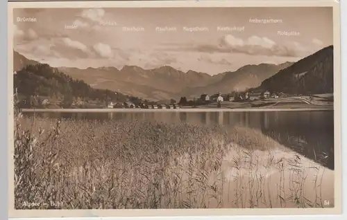 (89785) Foto AK Bühl am Alpsee, mit Bergkette 1935