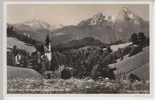 (89769) Foto AK Maria Gern m. Watzmann u. Steinernem Meer, 1934