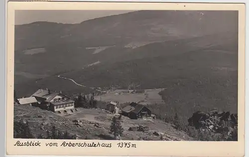 (89732) Foto AK Ausblick vom Arberschutzhaus, 1950