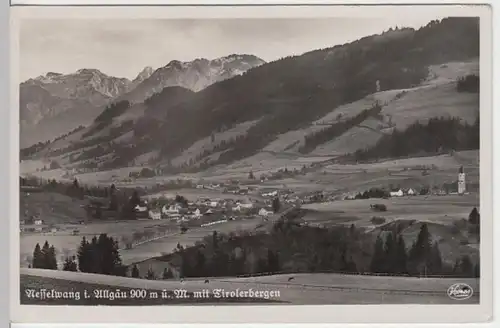 (8792) Foto AK Nesselwang, Panorama, Tiroler Bergen, vor 1945