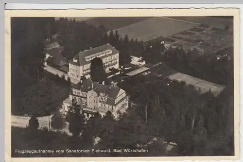 (8756) Foto AK Bad Wörishofen, Sanatorium Eichwald, Luftbild 1940