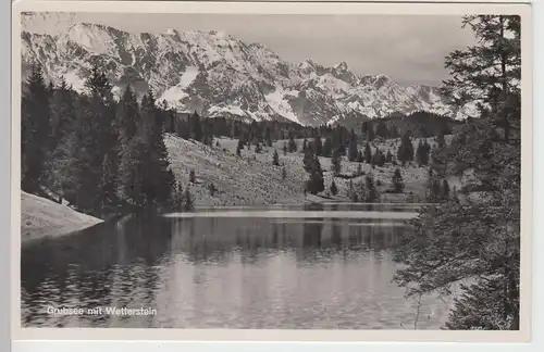 (87460) Foto AK Grubsee mit Wetterstein, vor 1945