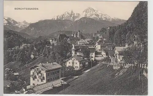 (87455) AK Berchtesgaden, Gesamtansicht mit Watzmann, vor 1945