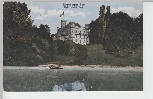 (87450) AK Starnberger See, Kgl. Schloss Berg, 1920