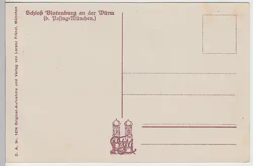 (87442) AK Obermenzing, Schloss Blutenburg a.d. Würm, vor 1945