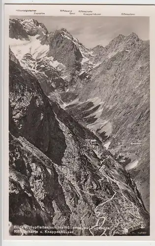 (87319) Foto AK Höllental, Zugspitze, Riffelscharte u. Knappenhäuser